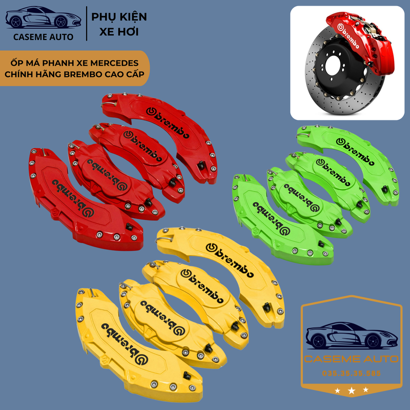 Ốp Má Phanh Brembo Bắt Bas Mercedes C300 / GLC300 / GLC450 – Ốp Phanh Brembo Trang Trí Thể Thao, Ốp Heo Dầu Ô Tô Cao Cấp - Hàng Chính Hãng