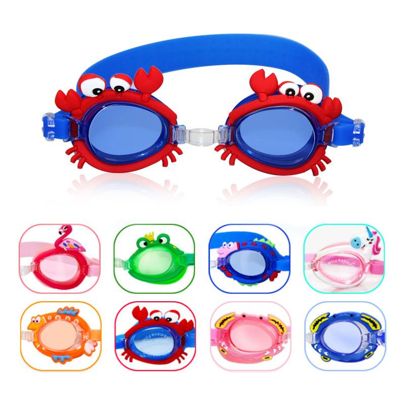 Kính Bơi Trẻ Em Kính Bơi Chống Sương Mù Chống Tia UV Trẻ Em Đào Tạo Mặt Nạ Kính Mắt Trường Hợp Ong Ếch Cua Cá Heo