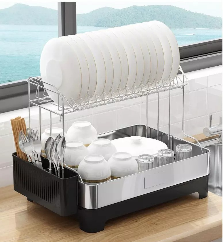 Kệ chén dĩa 2 tầng Cao Cấp Kitchen Dish Rack
