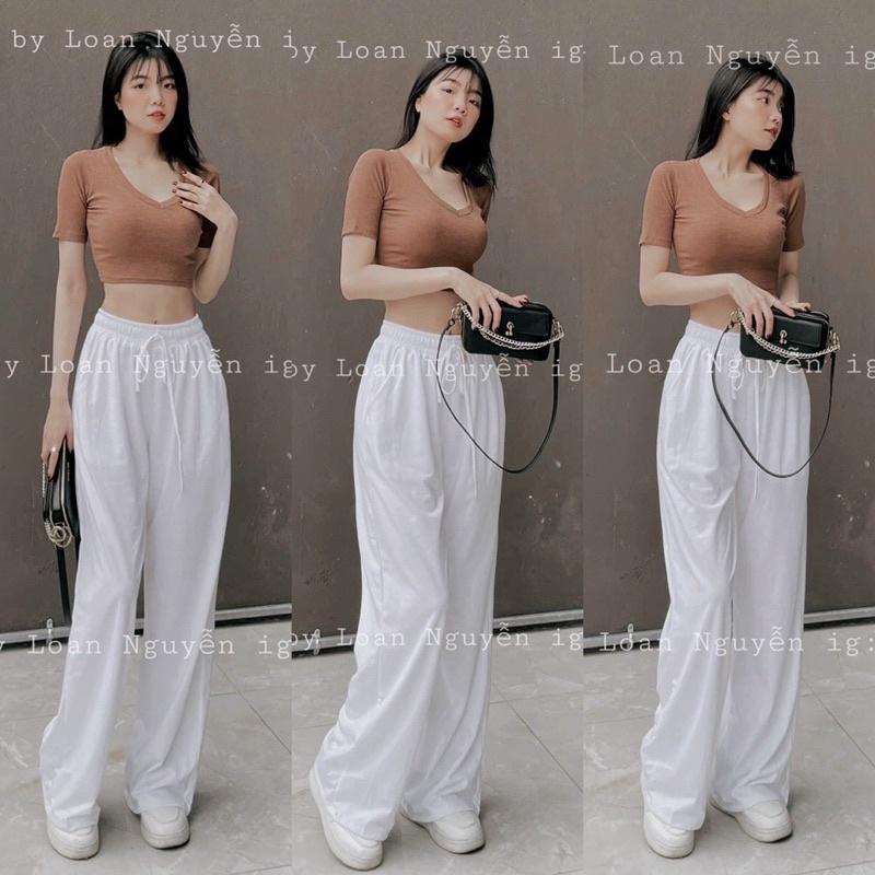 SET ÁO CROPTOP KÈM QUẦN ỐNG RỘNG