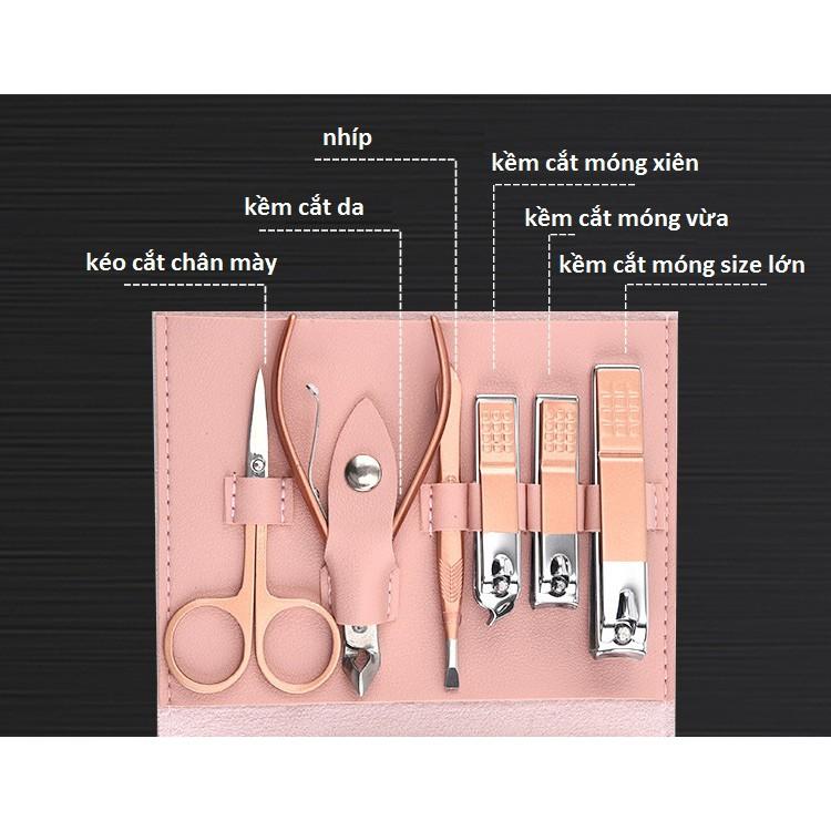 Bộ bấm móng tay 16 món thép không gỉ-da cao cấp