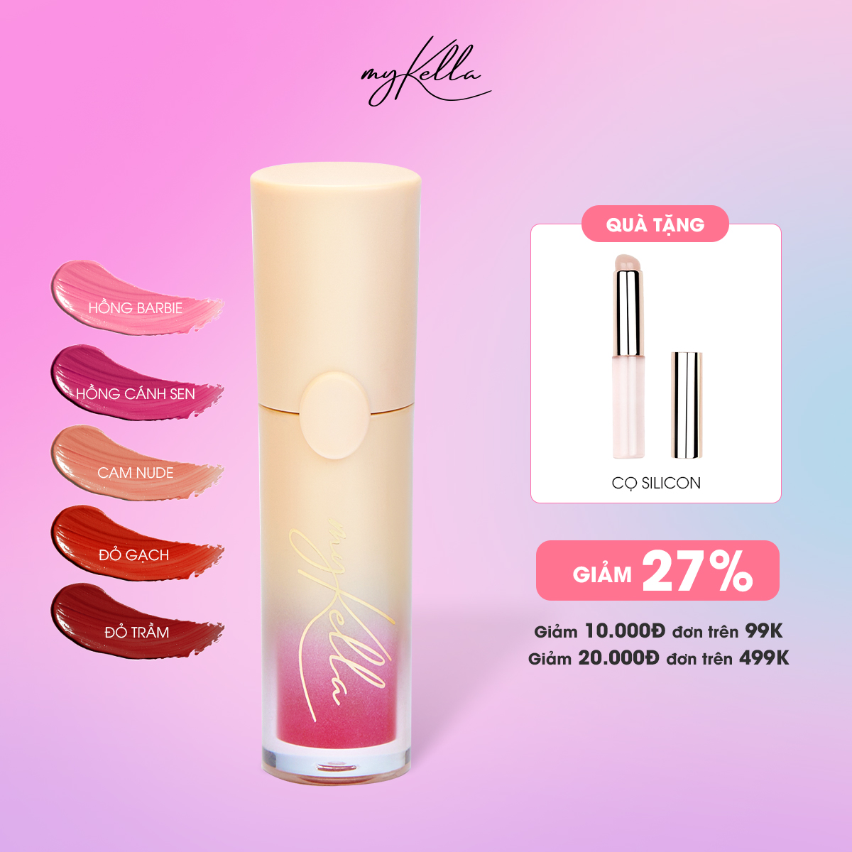 Son Nhung myKella Chất Nhung Mịn Mượt, Dưỡng Môi Nhẹ Tênh - KISSABLE VELVET LIP CREAM 5ml