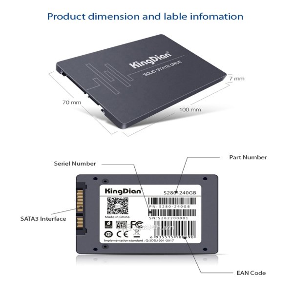 Ổ Cứng SSD KingDian N480 120GB  NGFF (M.2) Size 80*22*3 mm -Hàng Chính Hãng