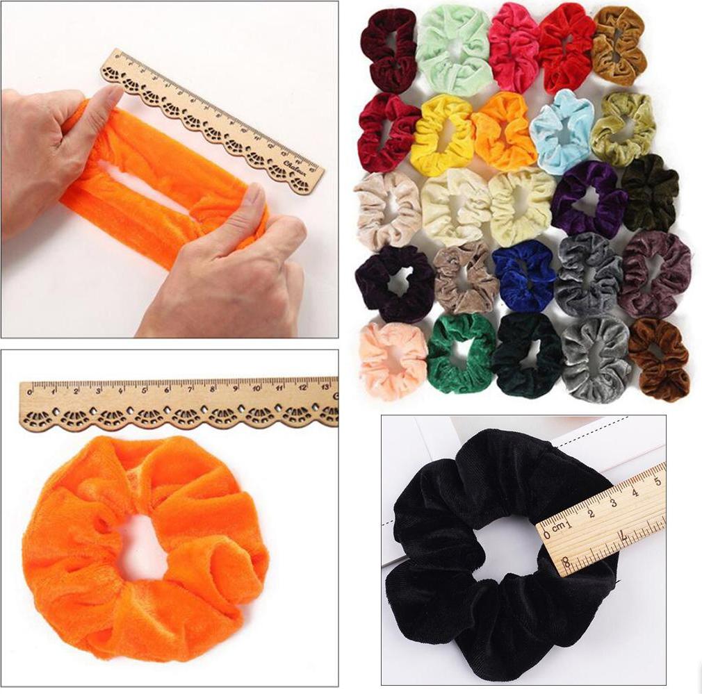 60 Miếng Tóc Scrunchies Thun Nhung Tóc Scrunchy Dây Buộc Tóc Dây