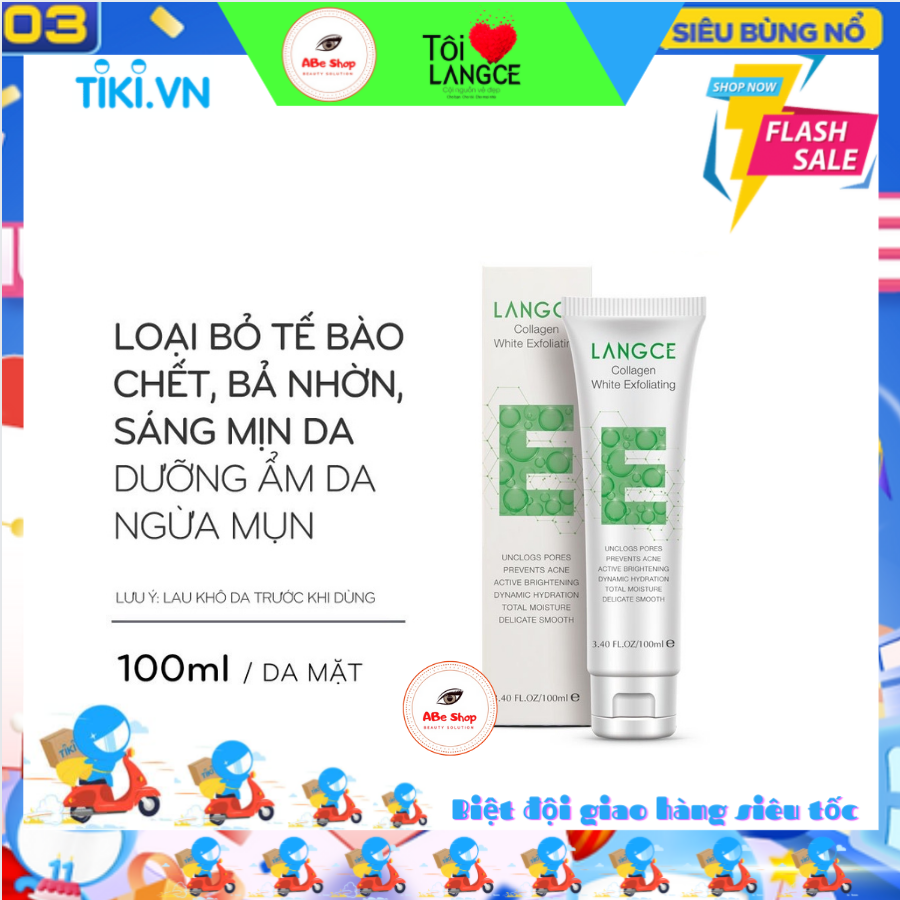 TẨY TẾ BÀO CHẾT COLLAGEN TRẮNG DA LANGCE - LANGCE COLLAGEN WHITE EXFOLIATING 100ML