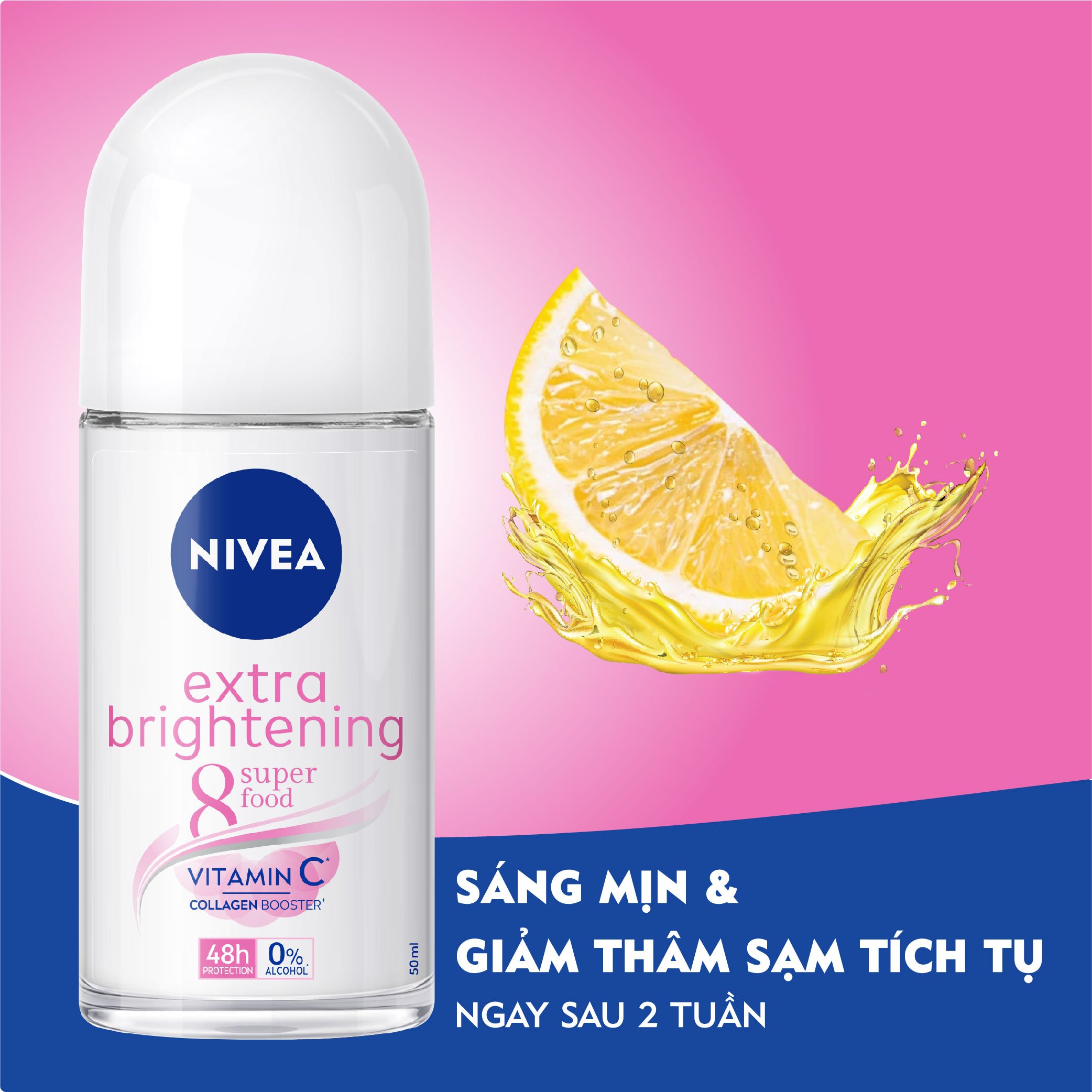 Lăn Ngăn Mùi NIVEA Extra Whitening Trắng Mịn Mờ Vết Thâm (50ml) - 83747
