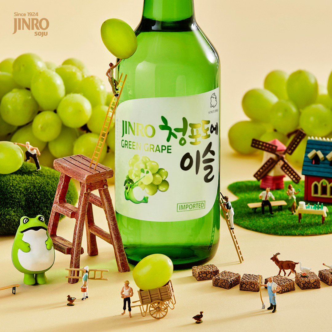 Soju Hàn Quốc JINRO VỊ NHO 360ml - Combo 6 chai