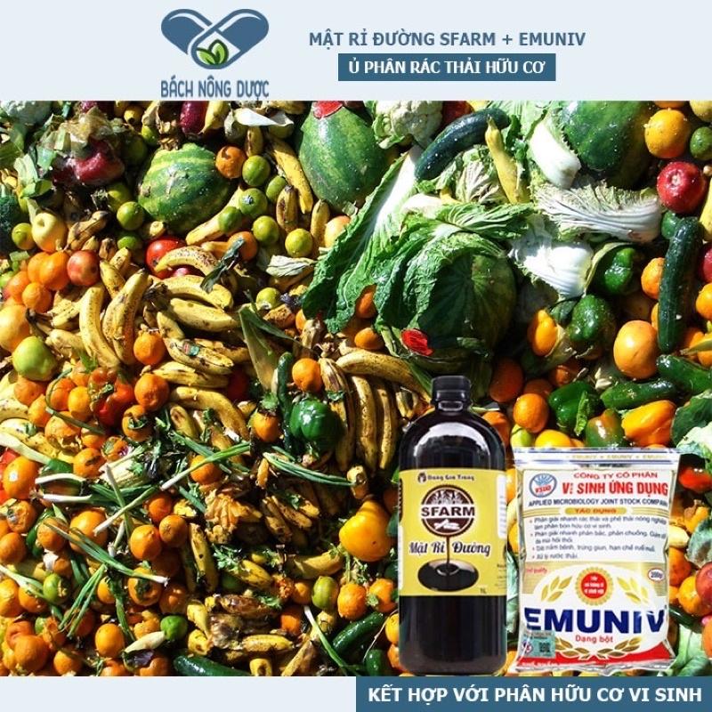 COMBO 2 GÓI EMZEO XỬ LÍ CHẤT THẢI,KHỬ MÙI HÔI VÀ 1 LÍT MẬT RỈ ĐƯỜNG NGUYÊN CHẤT