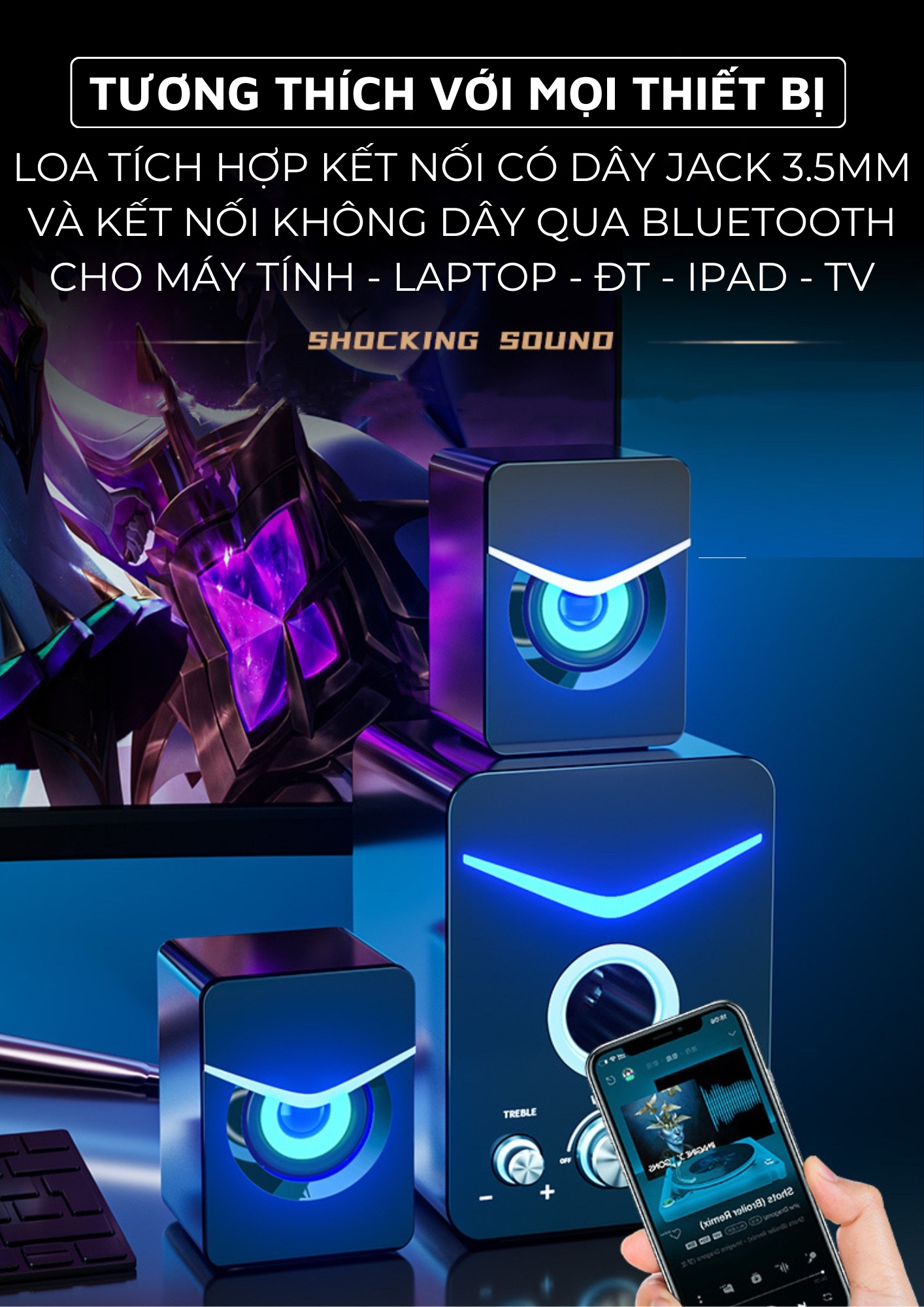 Loa Vi Tính Để Bàn Tích Hợp Bluetooth Sothing CS20, Âm Thanh Vòm 9D- Hàng chính hãng