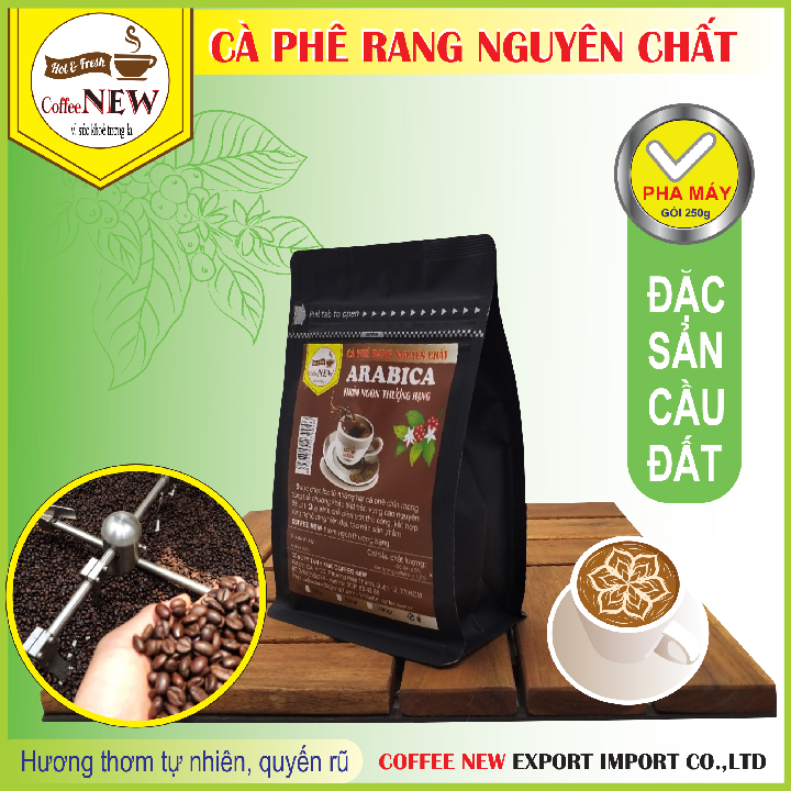 Cà Phê ARABICA Cầu Đất - Trọng Lượng 200g, 500g, 1kg - Rang Mộc Nguyên Chất - Pha Máy Hoặc Pha Phin - Hương Trái Cây, Vị Chua Thanh, Hậu Ngọt, Màu Nước Trong Trẻo - Coffee New