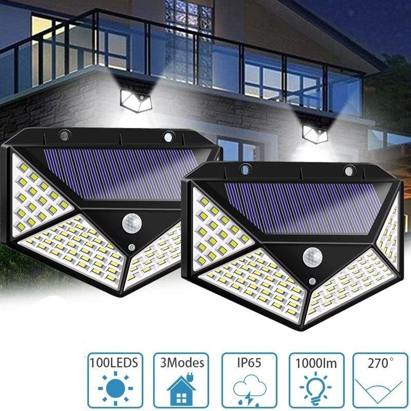 Đèn năng lượng mặt trời cảm biến hồng ngoại Solar 100LED/ 40LED siêu sáng (Đen)