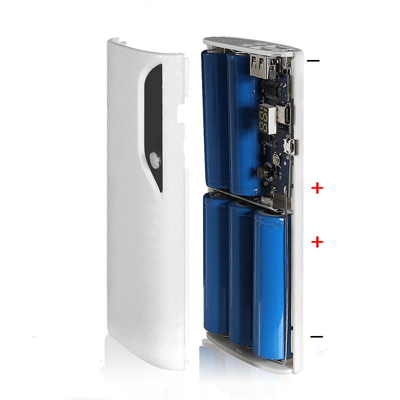 5x18650 Power Bank Box Portable 5V Dual USB Sạc điện thoại di động Vỏ DIY 18650 Giá đỡ pin Hộp sạc có đèn LED Màu sắc: Trắng 5 ô Loại B