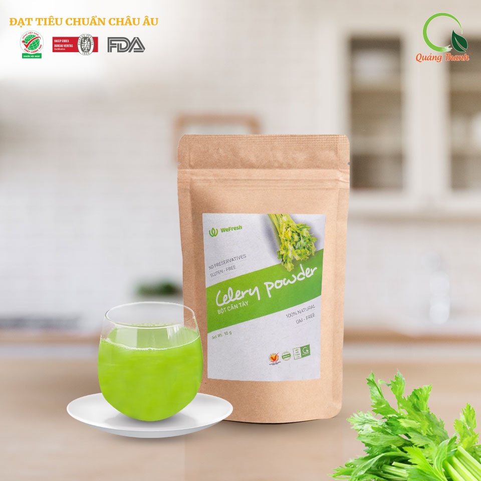 Combo 3 gói Bột Rau Sức Khỏe Quảng Thanh - Quà tặng ý nghĩa cho gia đình - Diếp cá 100g,Rau má 100g,Cần tây 50g