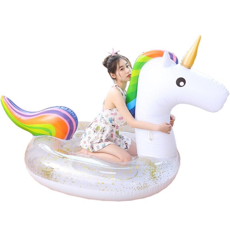 Sequined Con Kỳ Lân Khổng Lồ Bể Bơi Nổi Vòng Bơi Nệm Hơi Bể Bơi Vòng Tròn Bể Bơi Nổi Trên Mặt Nước Đồ Chơi