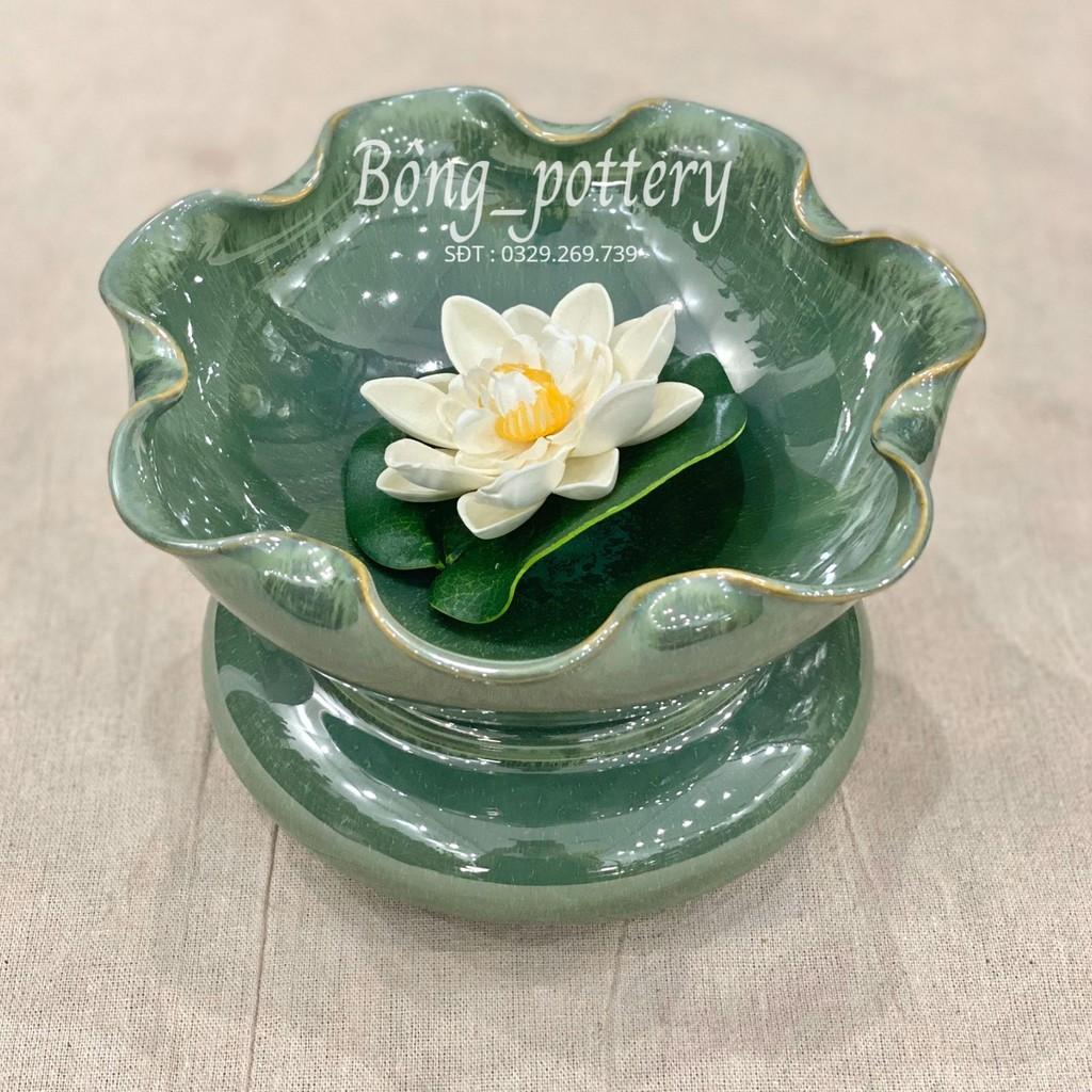 Bát Sen Bát Thả Hoa - Bát Sen thả hoa tắm Phật - Bát minh đường tụ thủy men hỏa biến Gốm Sứ Bát Tràng