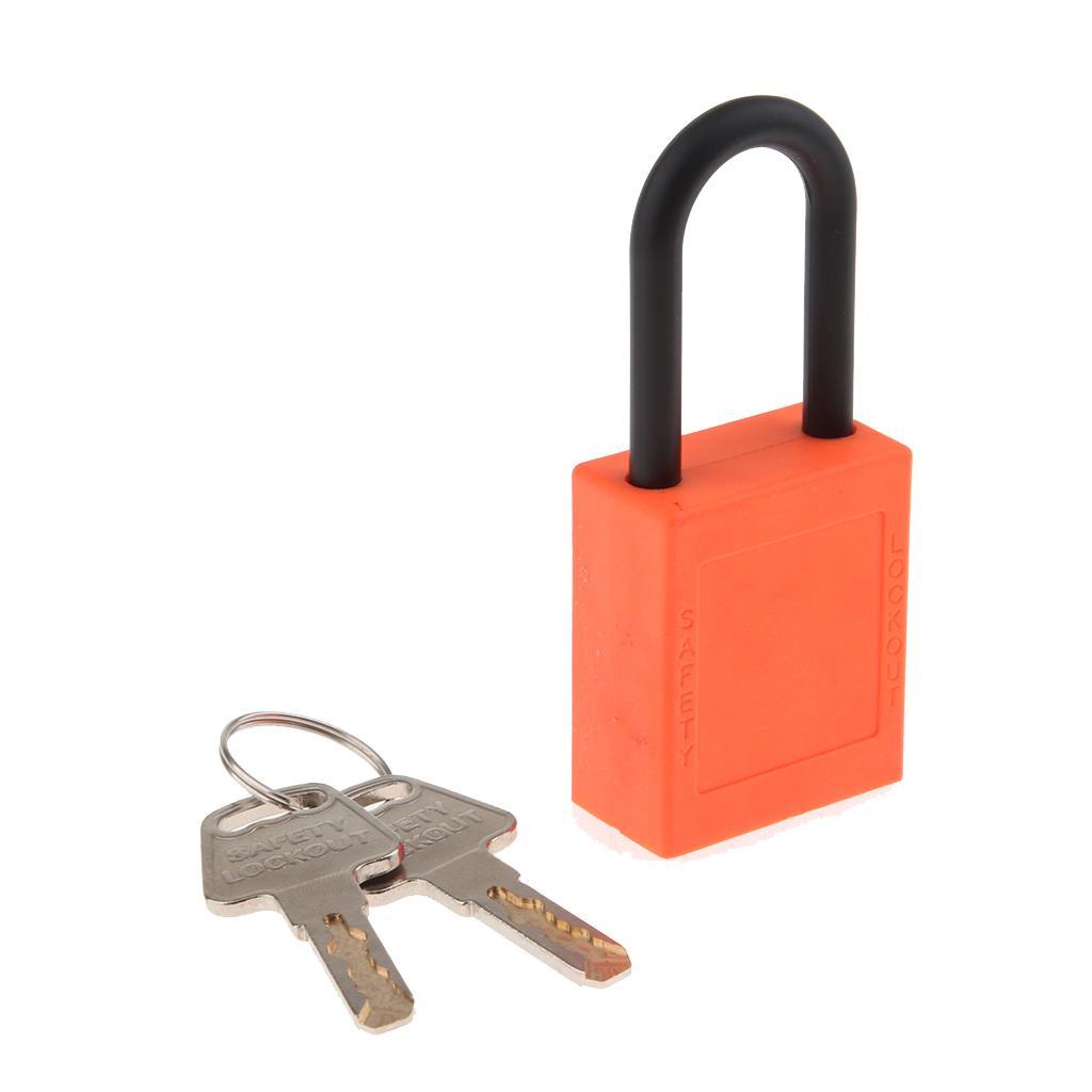 2xSafety Security Lockout Padlock Keyed Different PVC Stainless Steel Orange
