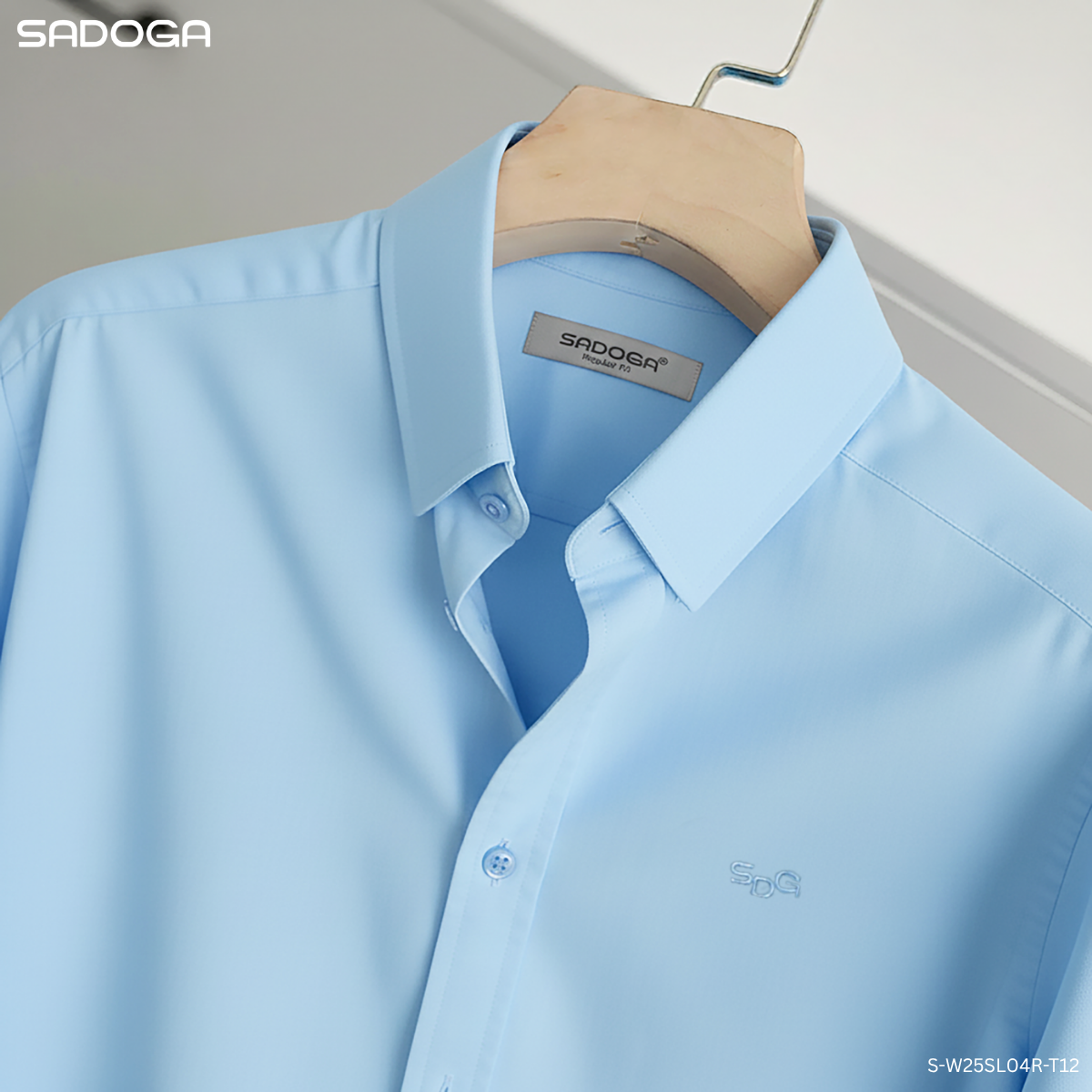 Áo Sơ Mi Nam Sadoga Dài Tay Regular Fit Không Túi, Thoáng Mát Nhanh Khô S-W25SL04R