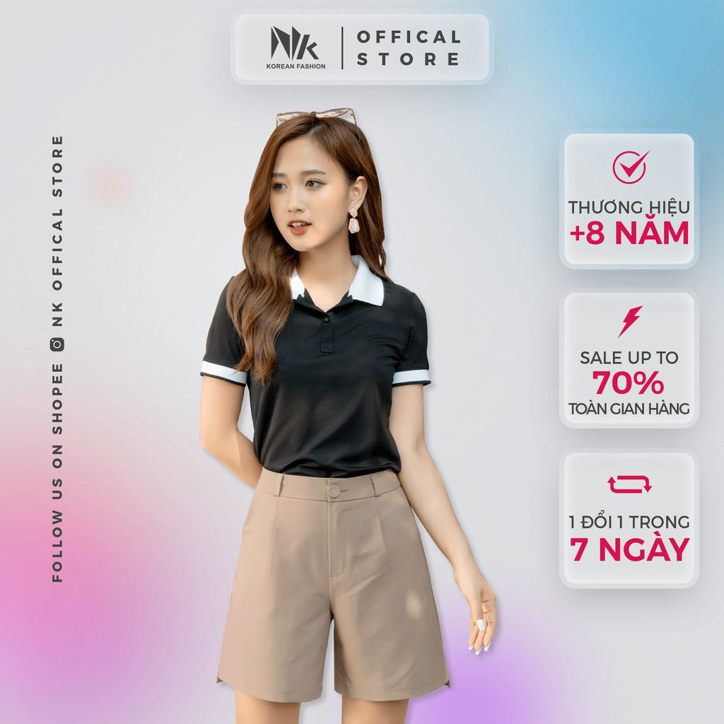Áo thun polo nữ mắt chim ngắn tay cotton có cổ bẻ cao cấp vải cotton Hàn thoáng mát NK FASHION NKAT2001017