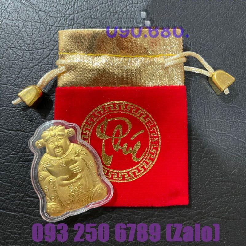 Ông Thần Tài Mạ Vàng Tặng Kèm Túi Gấm LỘC . Thần Tài Khai Lộc Phong Thủy May Mắn- Vía Ngày Thần Tài