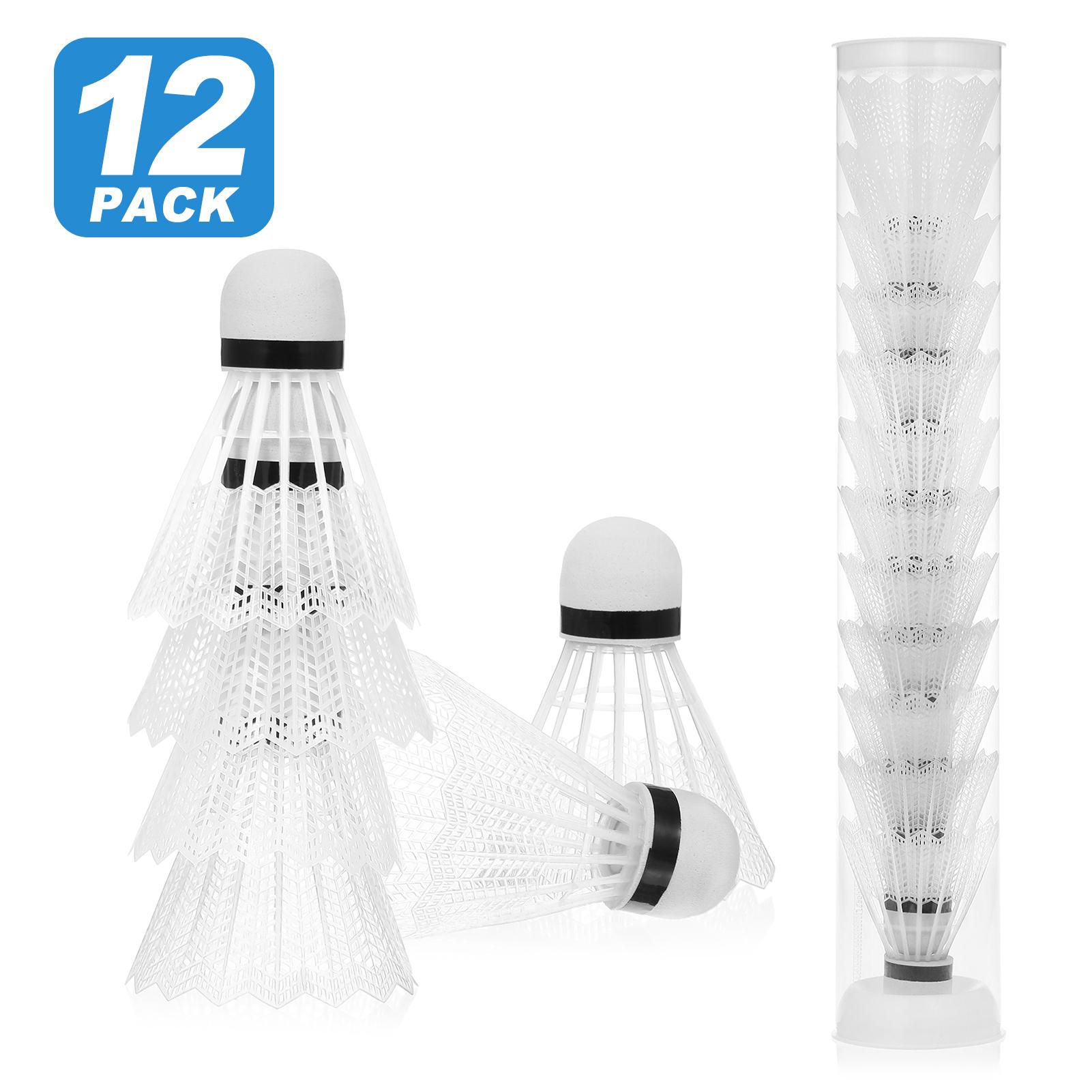 12pcs Nylon Shuttlecock Durable Plastic Badminton Shuttlecock Indoor Outdoor Sport Badminton Ball Windproof Shuttlecock