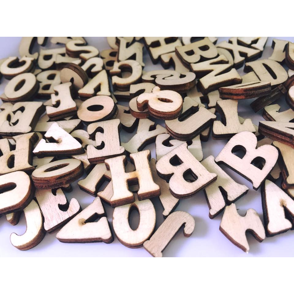 Đồ chơi gỗ - SEt CHỮ CÁI GỖ MỘC SIZE TO 4CM