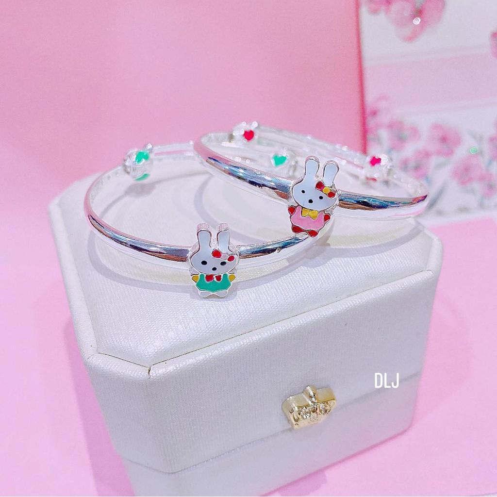 Vòng tay bạc cho bé gái charm màu sắc hình nghộ nghĩnh dễ thương,điều chỉnh size to nhỏ dễ dàng,phụ kiện MS170