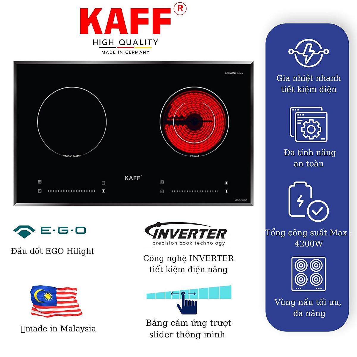 Bếp âm từ hồng ngoại đôi nhập khẩu Malaysia KAFF KF-FL101IC - Hàng chính hãng