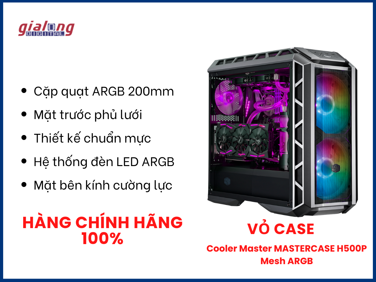 Vỏ case Cooler Master MASTERCASE H500P Mesh ARGB - Hàng chính hãng