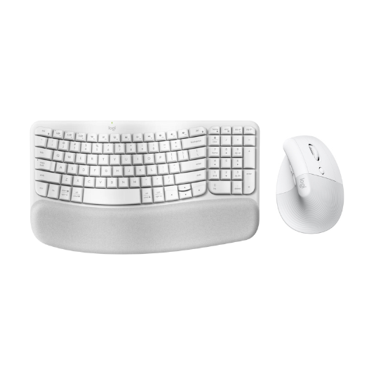 Bộ Bàn Phím và Chuột Công Thái Học Logitech | Bàn Phím Logitech Wave Keys + Chuột Logitech Lift Vertical - Hàng Chính Hãng