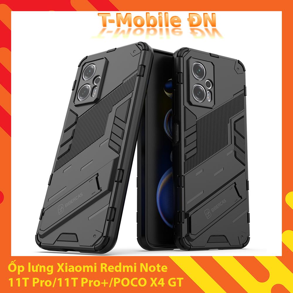 Ốp lưng cho Xiaomi Redmi Note 11T Pro Poco X4 GT chống sốc Iron Man PUNK cao cấp kèm giá đỡ
