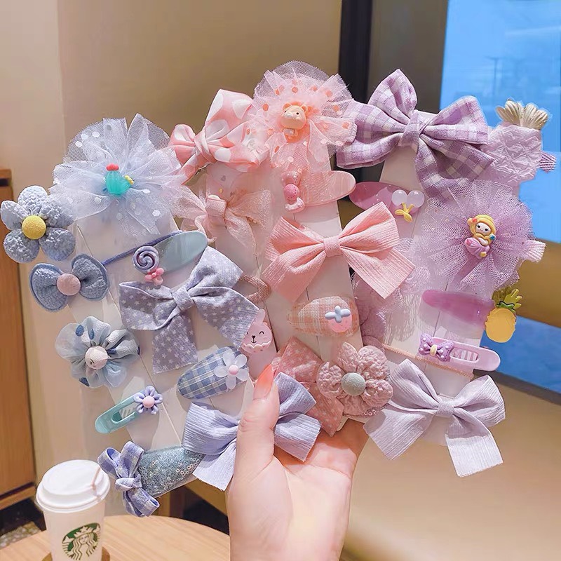 Set Kẹp Tóc 1 Màu Cho Bé