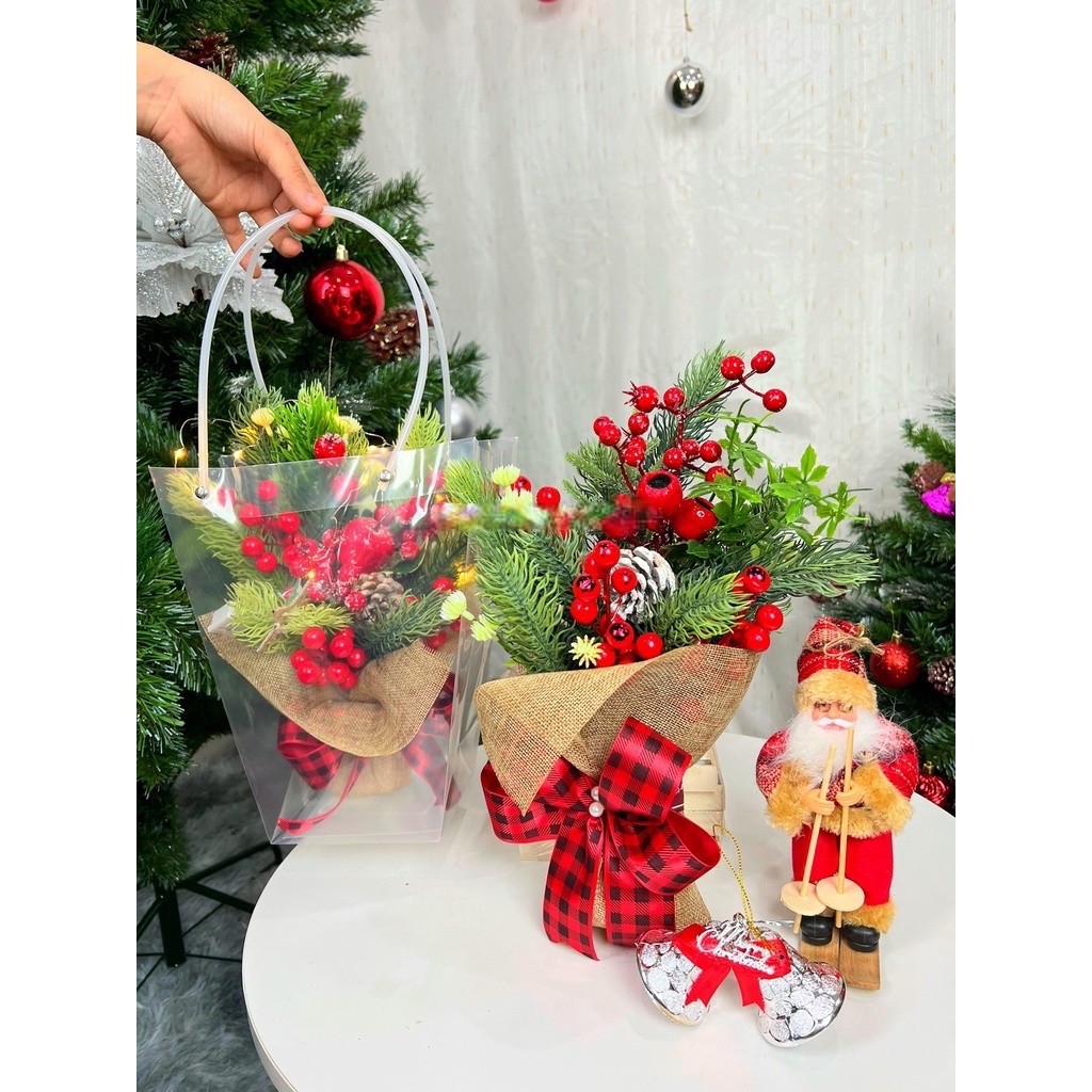 Bó hoa giả - Quà tặng dịp lễ , giáng sinh, sinh nhật - Cây giả, hoa lụa Decor trang trí nhà cửa