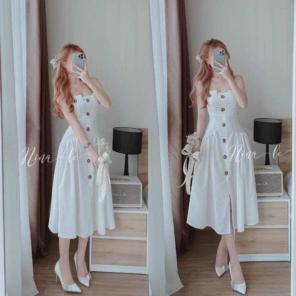 FREE SHIP Đầm 2 Dây Đuôi Cá Thiết Kế Maxi Dáng Dài Trễ Vai Đi Biển Dạo Phố Sang Chảnh Thời Trang Váy Nữ KIM GIA DS