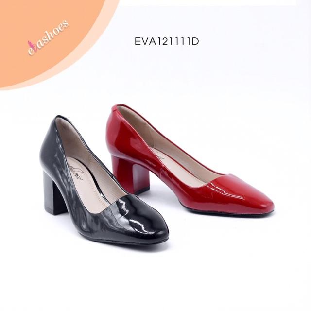 Giày cao gót đế vuông da bò 7cm Evashoes