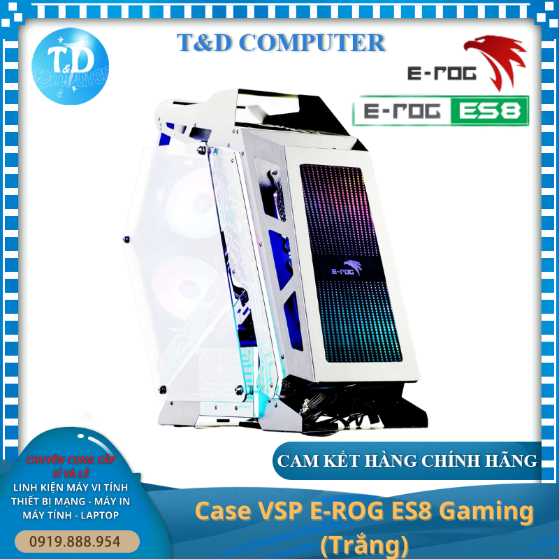 Vỏ máy tính Case VSP ES8 (M-ATX, m-ITX) Kính cường lực - Hàng chính hãng TECH VISION phân phối