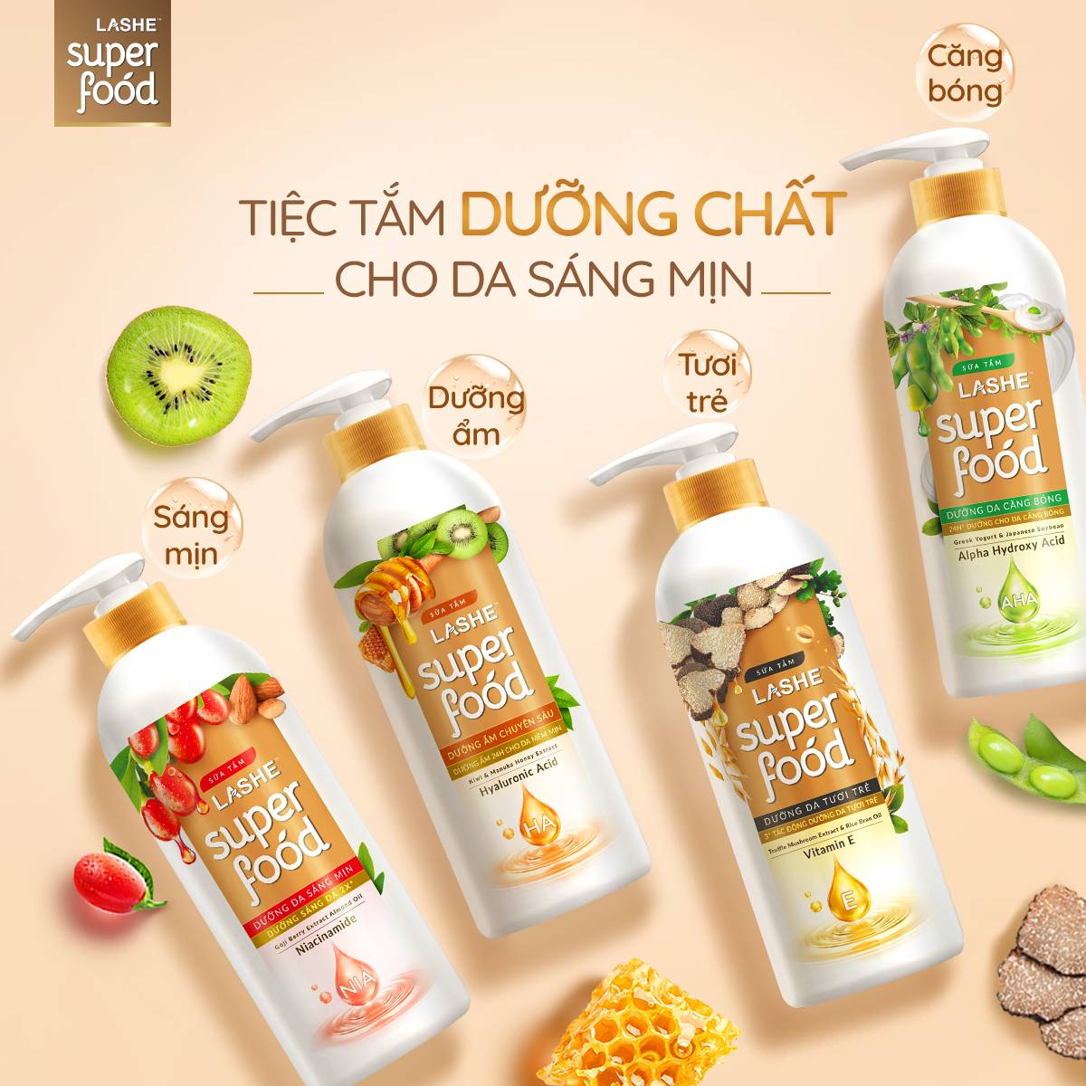SỮA TẮM LASHE SUPERFOOD 610G
