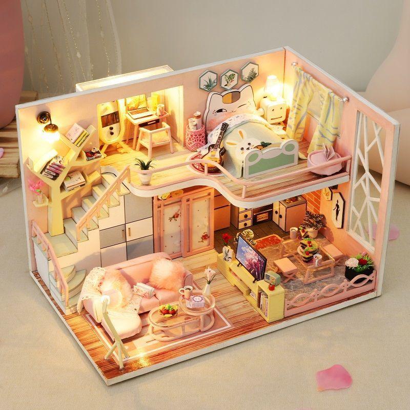 Mô hình nhà DIY Doll House Flower Story Kèm Mica Chống bụi
