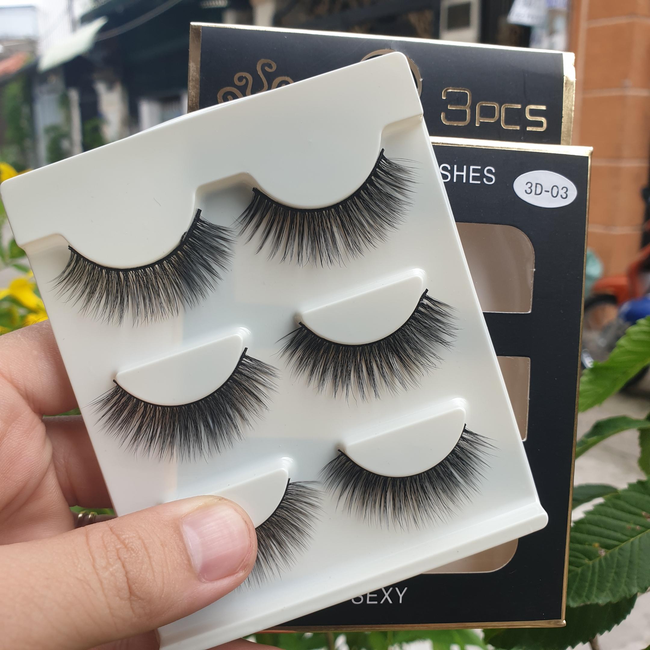 Lông mi giả lông chồn 3 Fashion Eyelashes 3 Faux-Cils 3D 1 bộ 3 cặp
