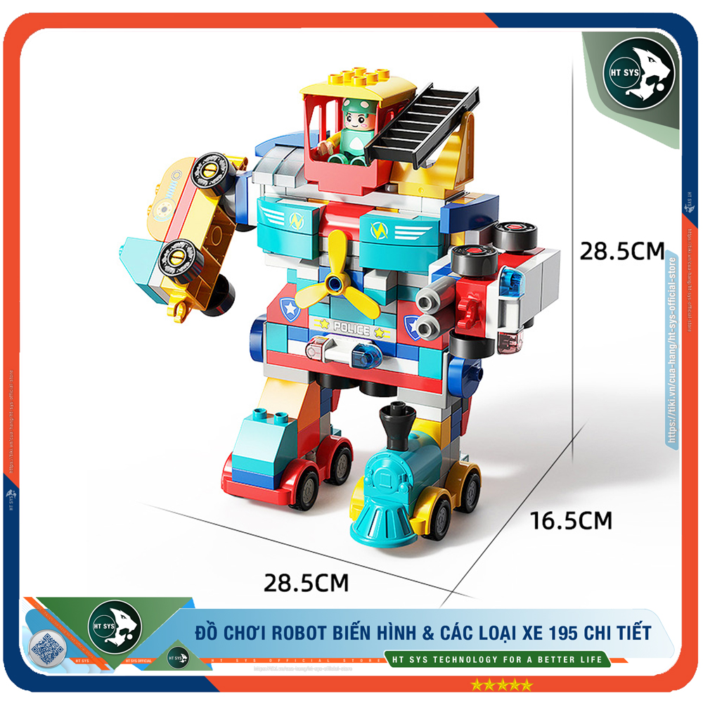 Robot Biến Hình - 195 Chi Tiết, Chất Liệu ABS Cao Cấp - Đồ Chơi Lắp Ráp HT SYS Giúp Bé Phát Triển Trí Tuệ - Hàng Chính Hãng
