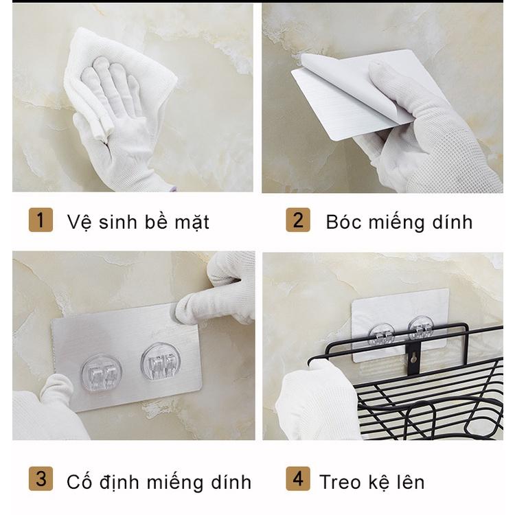 Kệ góc nhà tắm phun sơn tĩnh điện dán tường siêu dính, đựng đồ tiện ích, Tặng 2 miếng dán siêu dính