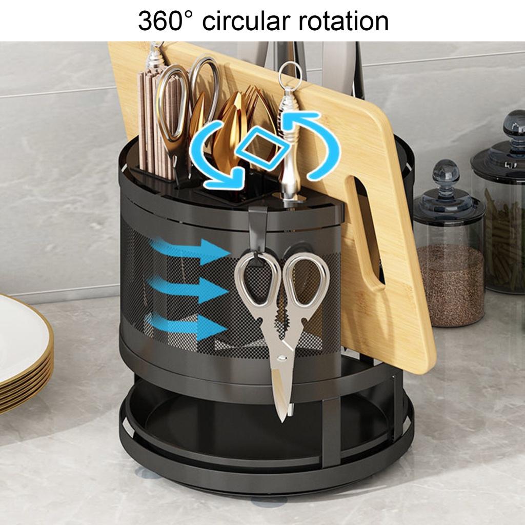 Kệ dao thớt xoay 360 độ - Thiết kế thông minh - Thép chống gỉ sơn tĩnh điện 5 lớp - Giao nhanh - Đổi mới dễ dàng