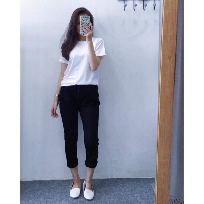 Quần baggy kaki thun nữ lưng thun Q040
