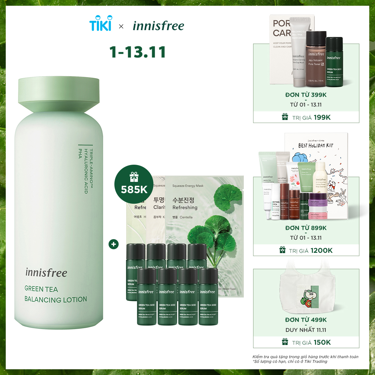 Sữa dưỡng cân bằng ẩm trà xanh innisfree Green Tea Balancing Lotion 160ml