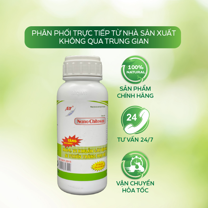 Thuốc Trị Nấm Cho Cây Nano Chitosan AT Đậm Đặc 500ml Kháng Nấm, Diệt Khuẩn Tuyến Trùng An Toàn 100% Cho Cây Trồng