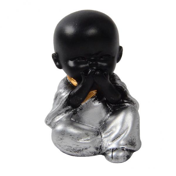 2X Ceramic Small Buddha Statue Monk Figurine Tea pet Ornaments Style04