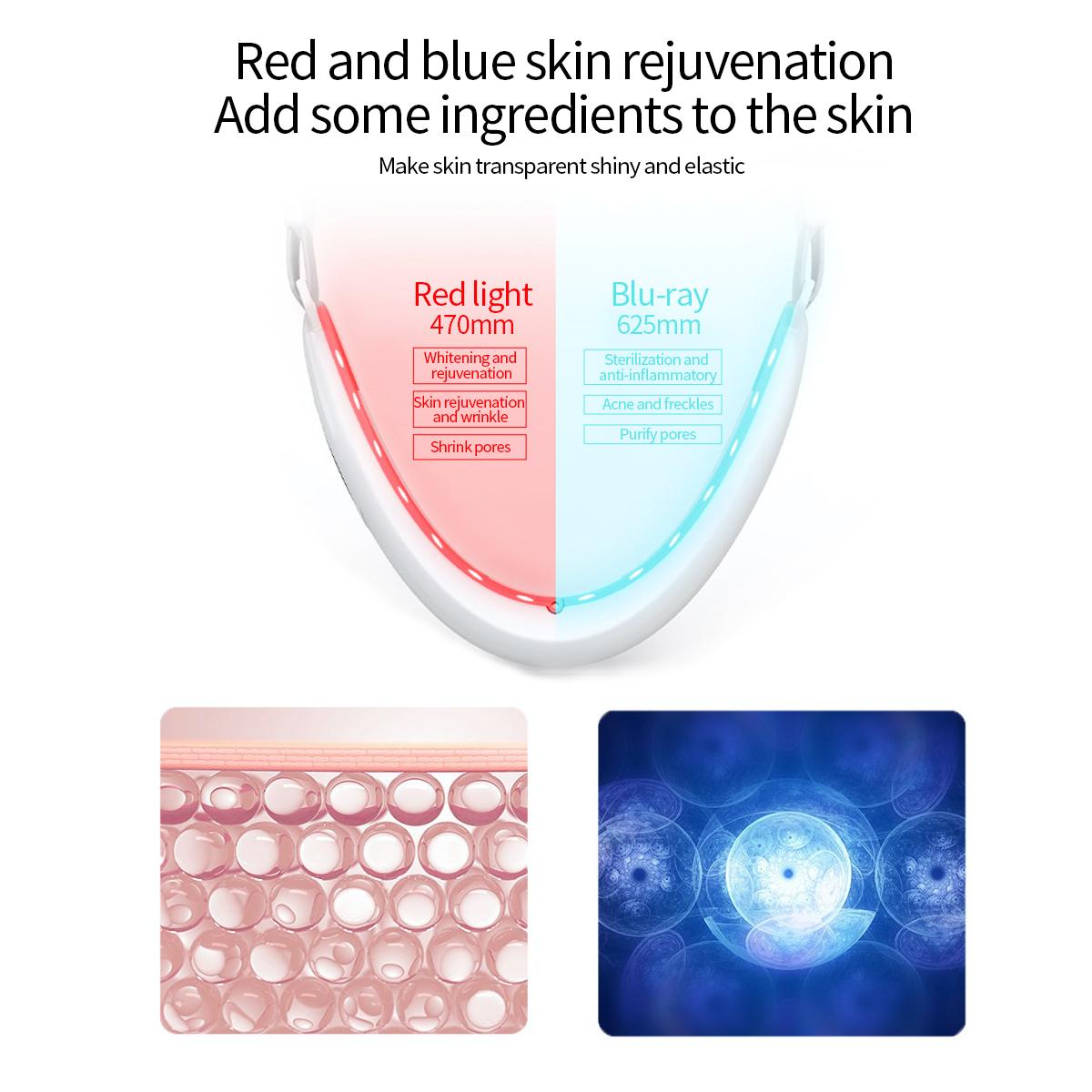 EMS Căng Da Mặt Thiết Bị Đèn LED Photon Trị Liệu Mặt Giảm Béo Rung Máy Massage Đôi Cằm V Dòng Nâng Dây Tế Bào Chết Hàm Thiết Bị