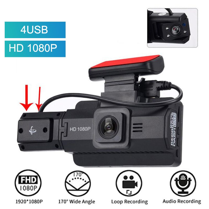 Camera hành trình gốc rộng 360 màn hình 3inch HD 1080P ống kính xuyên màn đêm