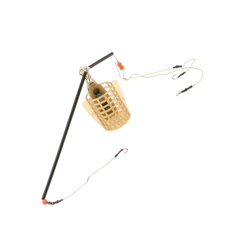 Fishing Bait Trap Cage Feeder Basket Lure Holder with Hooks Fishing Accessories