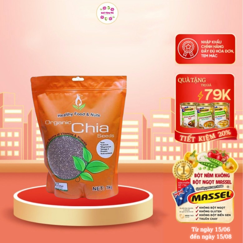 Hình ảnh Hat Chia Úc Healthy Food & Nuts Organic Giàu dinh dưỡng mang lại nhiều tác dụng tốt cho sức khỏe -  (1KG) - QuaTangMe Extaste