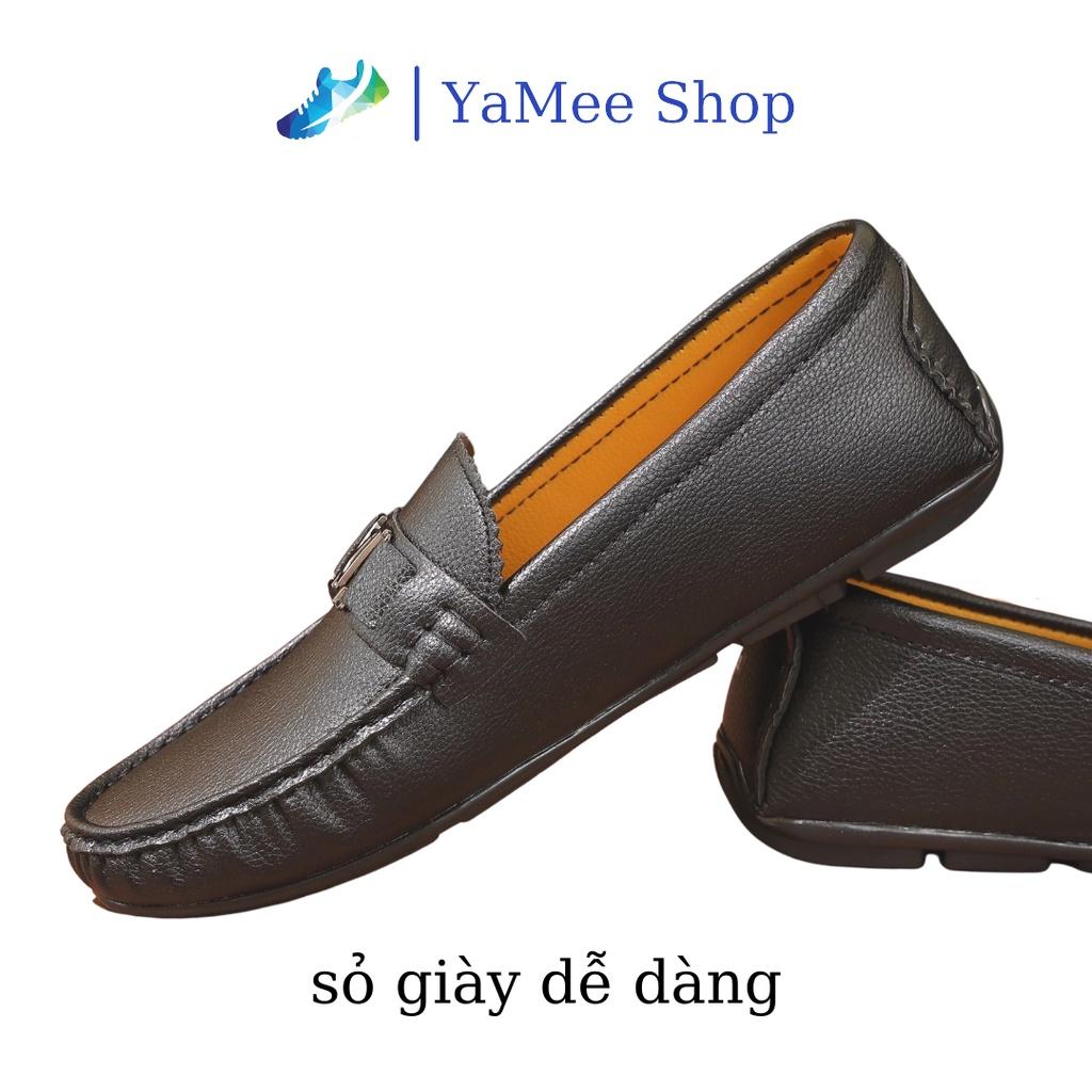 Giày lười nam da trơn, đế liền chống thấm-LD01